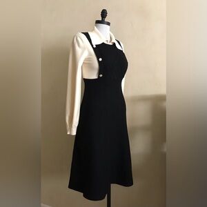 Elegant Black and Cream Dress